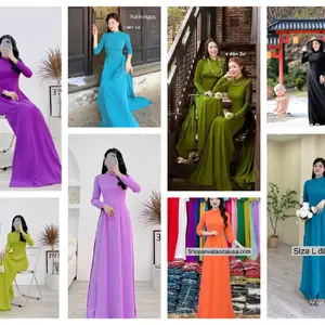 Vietnamese Ao Dai M8 With Pants For Women ( Vietnamese Size ) / Áo Dài Cách Tân Truyền Thống Việt Nam/ Girl Ao Dai / Luna Ao Dai