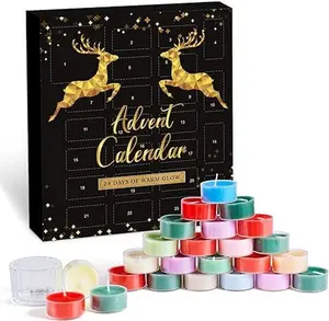 Candle Advent Calendar 2025 Adults Women Men, 24 Day Countdown to Christmas Candles Calendar with Assorted Scent Xmas Surprise Gifts for Mom Father Family Friends