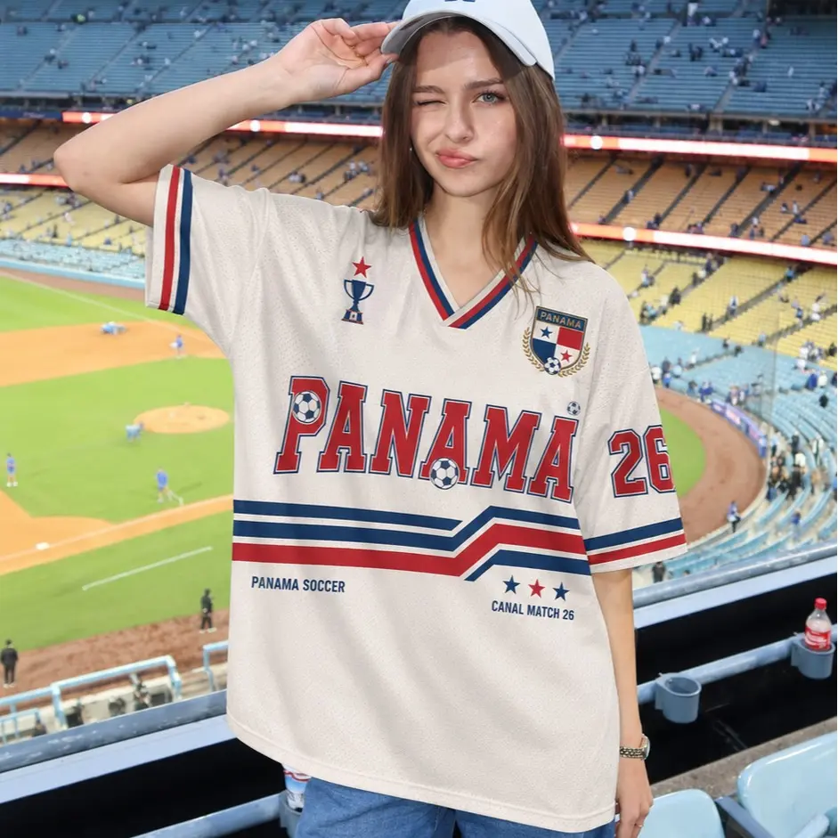 Panama Soccer Mesh Jersey, Personalized Panama Football Jersey, Panama Game Day Shirt, Canal Match Soccer Fan Gift