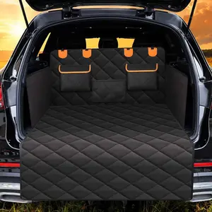 Waterproof Polyester Pet Cargo Pad, Travel Car Trunk Mat with Non-Slip Backing and Dog Side Wings, Durable Suv and Car Pet Bed