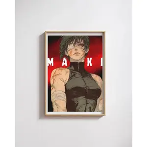 Retro Anime poster Maki| JJK Anime Print| Minimalist Anime Decor| Manga Character Poster| gift for anime lover