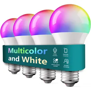 Smart Light Bulbs 4 Pack, UL Certified 2.4GHz Color Changing Light Bulb, Works with Alexa Google Home, A19 E26 Dimmable LED Light Bulb 9W 800 Lumen for Party Decoration, Smart Home Lighting