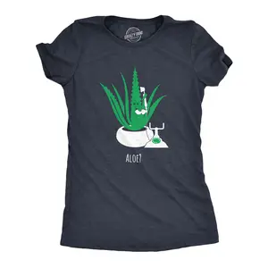 Womens Aloe Phone Call T Shirt Funny Sarcastic Plant Greeting Graphic Novelty Tee for Ladies Funny Womens T Shirts Cute Vintage Fashion Casual Ladies T-Shirt Gift Funny Sarcastic Top Women's Novelty Tees Navy