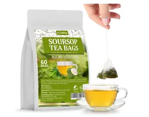 Premium 60 Soursop Tea Bags, Made with 100% Natural Graviola Leaves, Hoja Guanabana Tea, No Additives & Caffeine Free.