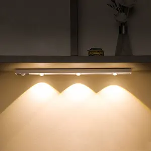 Serbasic 1 Pcs Rechargeable Motion-Sensor LED Under Cabinet Light with 3 Color Temperatures, Dimmable, Magnetic Wireless Mount & Mountain Projection