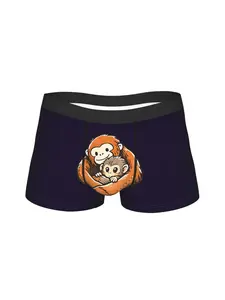 1 piece A Plush Toy Monkey Hugging Lonely Baby Monkey Punch Underpants Men's Underwear Boxer Briefs