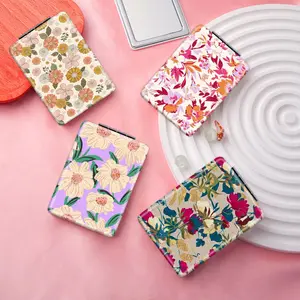 Floral Pattern Folding Makeup Mirror, 4 Counts/set Portable Handheld Makeup Mirror, Makeup Tool for Women & Girls, Gift for Couples, Couples and Relatives