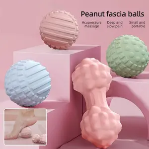 Peanut Massage Ball & Double Lacrosse Ball Set – Textured Raised Bumps for Deeper Muscle Relief, Trigger Point Deep Tissue Massager, Back Muscle Roller for Myofascial Release, Body Care & Fitness Recovery Accessories