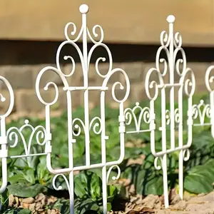 European Style Outdoor Courtyard Plastic Fence, 10pcs/set Stackable Garden Fence, Plant Climbing Mini Garden Grid, Outdoor Rural Fence Garden Decoration, Decorative Garden Fences