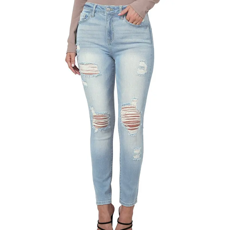 Shorty - Distressed Skinny Jeans - Light