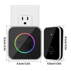Wireless Doorbell, Easy installation, Waterproof, Adjustable Volume, 45 Chimes, Colorful LED, 1000Ft Range, Black – Perfect Mother’s Day & Summer Gift outdoorfun