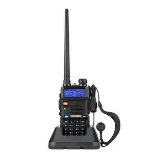 Baofeng BF-UV5R 5.00W Dual Band Analog Two-Way Radio, 1500mAh Li-ion Battery, US Standard Charger, Separate Charging Dock & Earpiece Included, FCC Certified, Handheld Walkie Talkie for Adults, Outdoor, Hiking, Camping & Security Use
