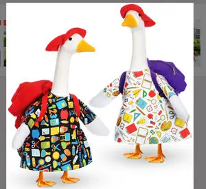 Back to School 2 Sets Porch Goose Outfit for 23'' Classroom Goose Statue (not included goose), Goose Outfit with School Bag Porch Goose Clothes Porch Goose Costume for Classroom Kindergarten Preschool Teachers Gifts Outdoor Lawn Yard Garden Porch Decor