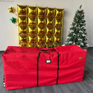12 FT Christmas Tree Storage Bag,65x30x20 IN Heavy Duty 600D Oxford Fabric,Side Mesh Pockets,Reinforced Handles,Dual Zippers Wide Opening,Extra Large Storage for Big Xmas Tree & Decorations BallsDD20BarkBouquet