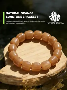 Natural Orange Moonlight Old Style (Sunstone) Delicate BraceletAligned with core chakras, activates confidence, motivation, and wealth energy; Handcrafted with fine beads, great for stacking / Unique fashion, eye-catching spiritual accessory for everyday