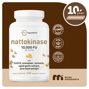 Micro Ingredients Nattokinase 10,000FU Complex, 240 Vegetarian Capsules