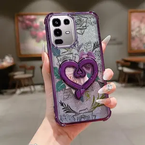 1 Piece Stylish Note 50 Pro 4GPurple bellflower With bracket Pattern Comfortable feel Case Suitable For Infinix Note 50 Pro 4GPhone Cases With Durable Ideal For Entertainment