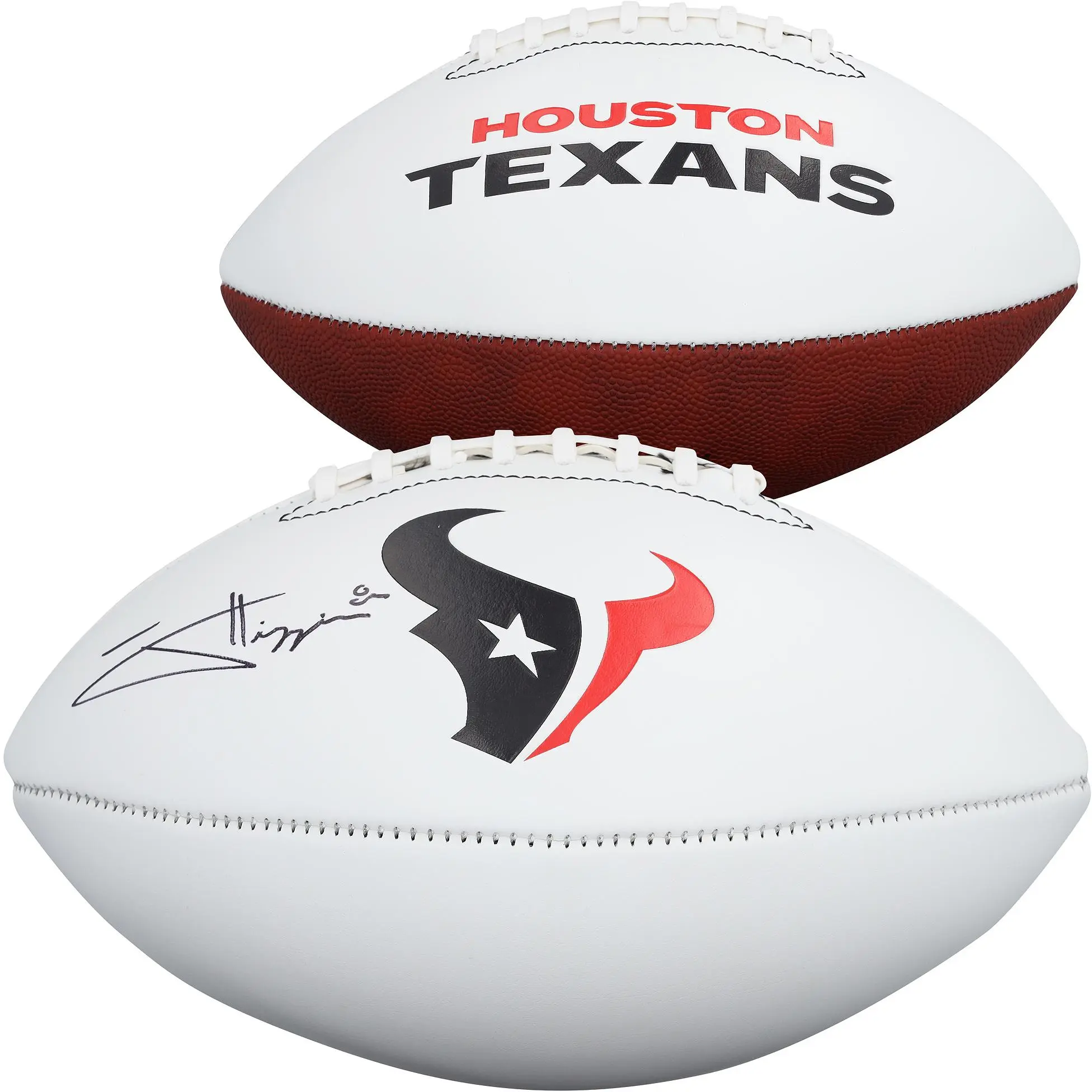 Jayden Higgins Houston Texans Autographed Franklin White Panel Football - Fanatics Authentic Certified