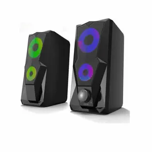 i-Star PC Speakers – Compact 6W Wired Computer Speakers – 3.5mm Jack – RGB LED Lights