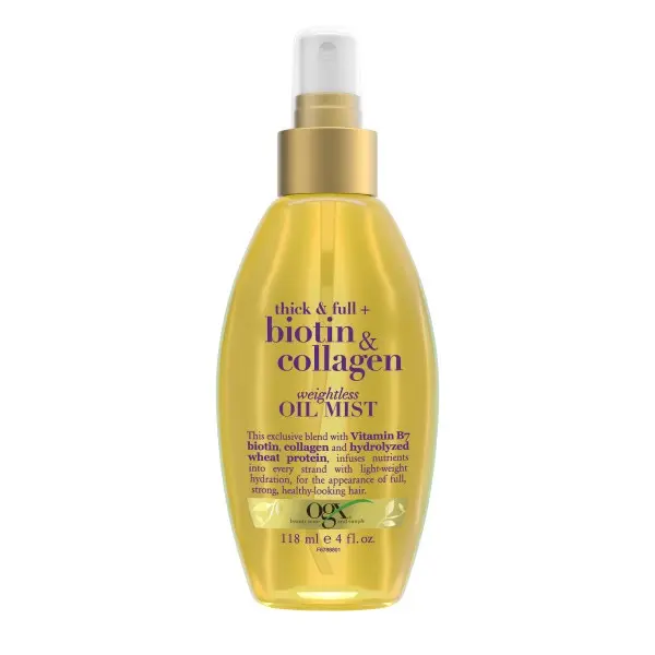 OGX Thick & Full + Biotin & Collagen Weightless Oil Mist 4 fl oz OGX Thick & Full + Biotin & Collagen Weightless Oil Mist 4 fl oz