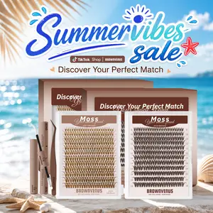 Moss | BrownVenus Dark&Light Brown D-Curl  Fluffy False Eyelashes for a  Brown Flaunt Brown Flora Style Soft Alternative to Harsh Black Lashes Perfectly Matched for Fair Skin & Blonde Brown Hair
