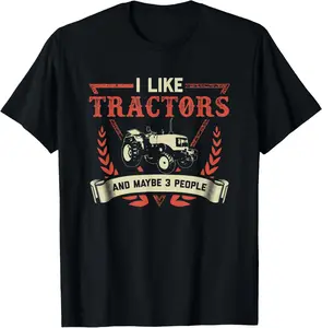 100% Cotton Vintage Farmer Shirt Men Tractor Graphic Farm Rancher T-Shirt