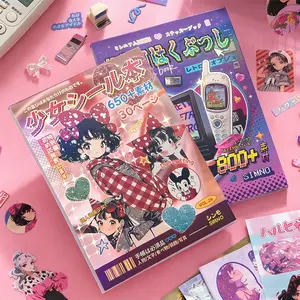 30 Sheets Japanese Style Retro Sticker Book Millennium Memory Series Untrimmed Creative Hand Account Decoration Material