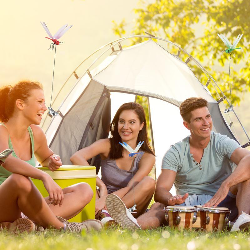 12 Counts Outdoor Fake Dragonfly Rod Clip, Garden MetalDragonfly Clip.Natural Organic Concept, 3D Dragonfly GardenDecoration, Garden Bird and Fly Interfere Devices for Indoorand Outdoor Garden,Creative Home Accessories DecorativeDesign