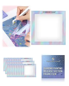Foreveryoung Reusable Diamond Art Release Section Frame Film, 30 PCS Non-Stick Release Paper for Diamond Painting Lovers, 10 × 10 cm Diamond Art Accessories and Tools for Sectioning
