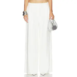 Norma Kamali Mens Pleat Pant in Snow White