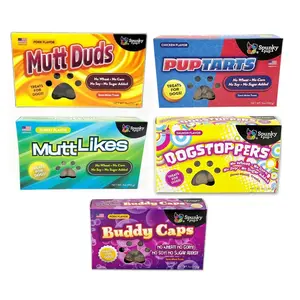 Spunky Pup Dog Treats Boxed Candy Treats - 7 Flavors - Semi-Moist/Crunchy & Ideal for Training - Made in USA