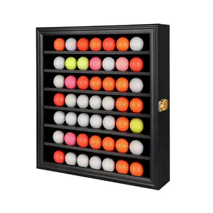 49 Golf Ball Display Case - Wall Mounted Holder with Glass Door, Ideal Gift for Golf Enthusiasts