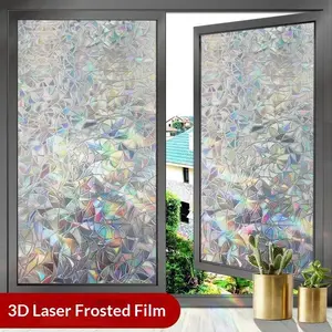 Static Glass Film, Non-Glue Static Cling, Multiple Sizes & Patterns, Transparent Opaque, Frosted Glass Sticker, Suitable for Bathroom Privacy, Bedroom Shade, Removable Window Decal
