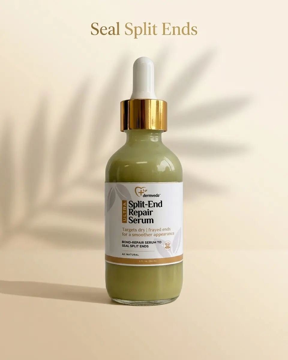 Dermveda Ultra Split-End Repair Serum, Split End Serum For Dry Frayed Ends With Marshmallow Root, 2 Fl Oz