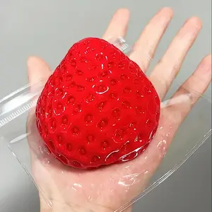 Strawberry Shaped Squishy Toy, Cute Squeeze Toy, Stress Relief Toy for Girls and Boys Adults, Soft Fruit Shaped Toy, Perfect Birthday Gift Prank & Stress Relief Fun Toy