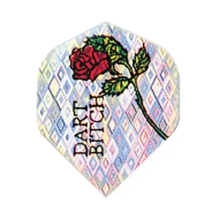 V-Lux Glitter Flights Standard Dart Bitch Guitar Pick with Rose Design and Patterned Finish