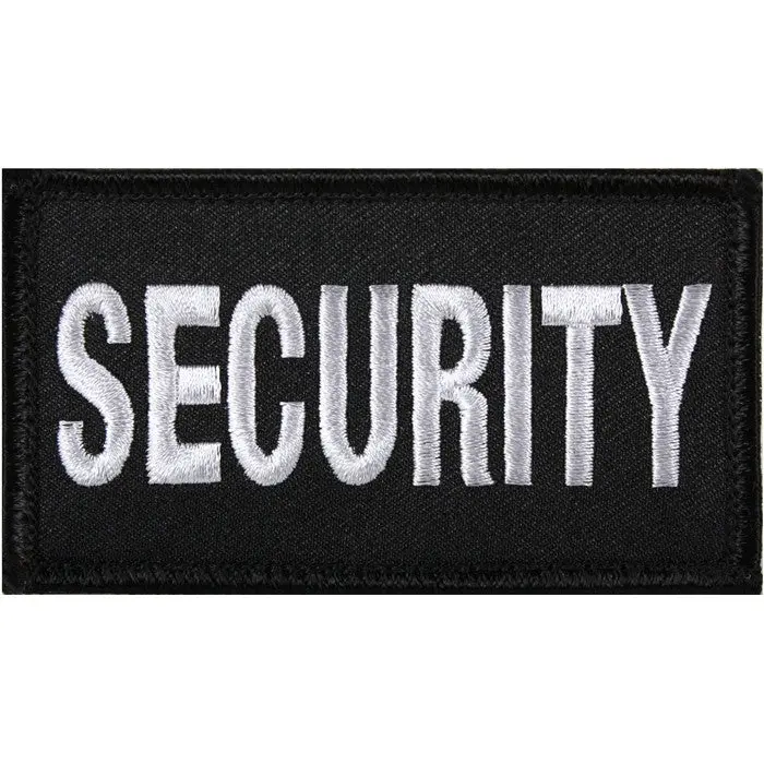 Security Patch with Hook Back, Black (1.875" x 3.375")