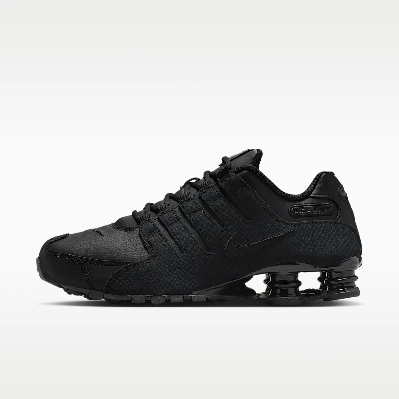 Nike Shox NZ Men's Black Sneakers 378341-001, Men's Lifestyle Shoes, Shox Cushioning, Mesh and Synthetic Upper, Lace-Up Closure, Sculpted Midsole, Durable Rubber Outsole, Retro-Inspired Casual Sneakers