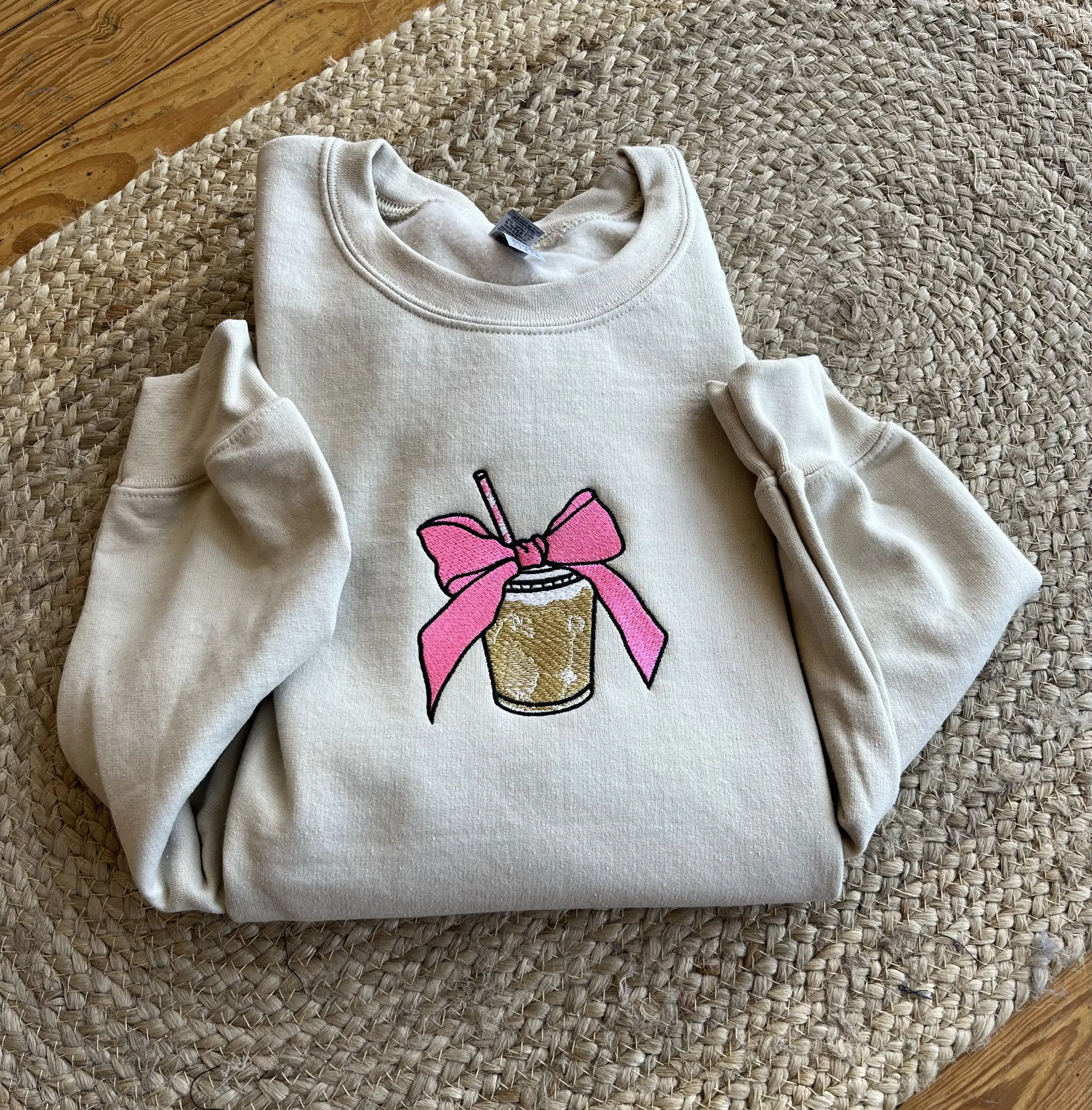 Embroidered Iced Coffee Crewneck Embroidered Iced Coffee Crewneck