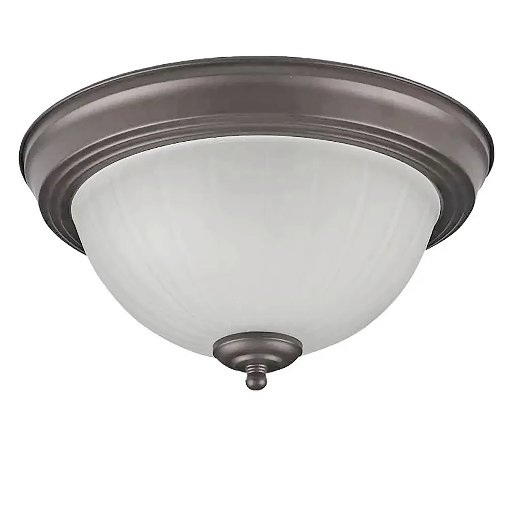 FixtureDisplays® 13" American Style Flush Mount Ceiling Dome Light, Metal Base & Frosted Glass, E26/E27 Socket, Modern Vintage Ceiling Lamp for Bedroom Dining Room Hallway Balcony 16165