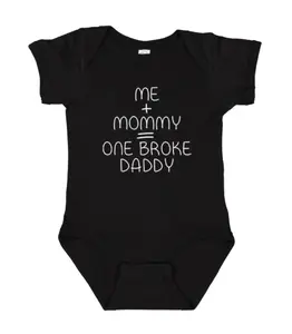 Me + Mommy = One Broke Daddy Onesie, Funny Quotes Baby Clothing, Cotton Baby Bodysuit, Baby Shower Gifts, Newborn Baby Onesie