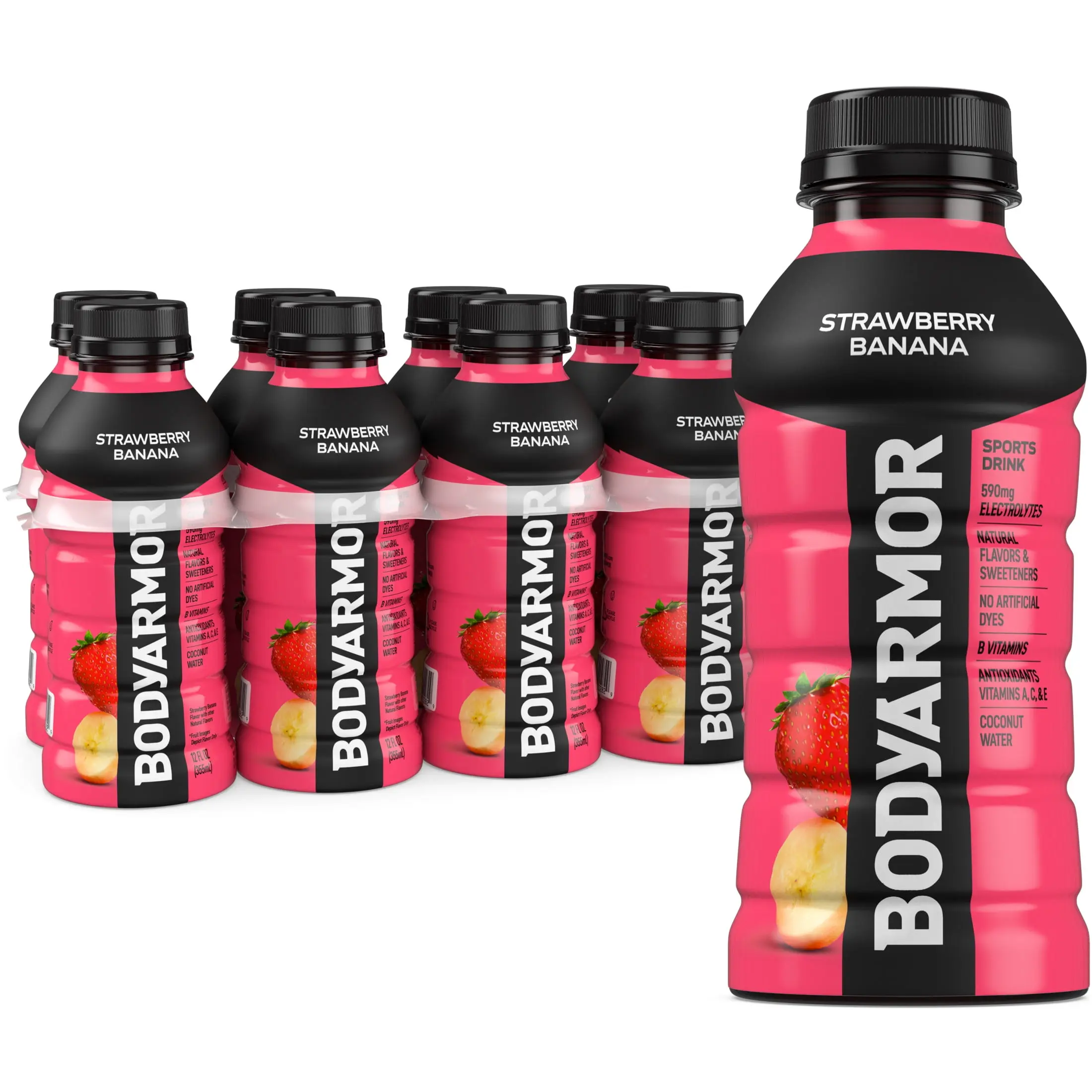 BODYARMOR Strawberry Banana Sports Drink, 12 fl oz, 8 Pack Bottles