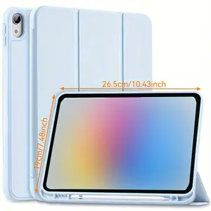 Protective Case with Pencil Holder for iPad(A16)11 Inch 2025, Soft Sliding Back Protective Case for iPad 10 Generation 10.9 Inch 2022, Lightweight, Foldable, Non-Slip, Scratch-Resistant, with Inner Bag and Automatic Sleep/Wake-up Function
