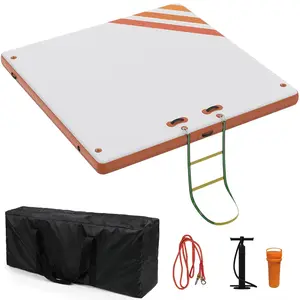 Garvee Inflatable Floating Dock Air Dock Platform Non-Slip Surface Thick Lake Floats with Portable Carrying Bag, Floating Island Raft with Air Pump for Lakes, Pool, Beach, Ocean