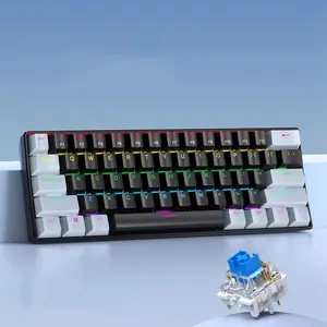 61-Key Gaming Keyboard — Featuring Multiple RGB Lighting Modes | New Model Wired, Hot-Swappable Mechanical Mini Keyboard (Blue/Red Switches) — Ideal for Gaming, Office, Business, and Home Use | Portable & Compact