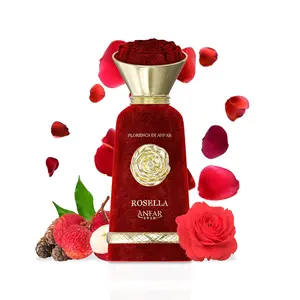 Anfar Rosella Pour Femme 1950 Extrait de Parfum 3.4 Oz 100ml for Women Litchi Rhubarb Bergamot Nutmeg Exquisite Fragrance with Turkish Rose Peony Musk Petalia Vanilla Cashmeran Incense Cedar Haitian Vetiver