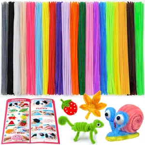 200 count Multicolor Pipe Cleaners, 20 Colors Chenille Stems for DIY Crafts & Art Projects, Includes Beginner's Manual (12inch x 6mm)