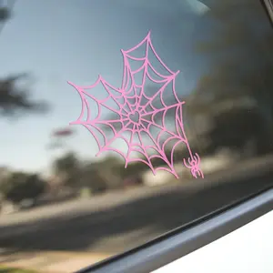 Spider Web Decal Car Sticker Cute Spooky Heart Design for Halloween & Birthday Gifts Premium 651 Vinyl Easy Application Vehicle Exterior Decoration