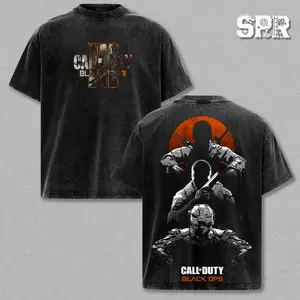 Vintage Call Of Duty Black Ops Washed Graphic Tee, Oversized Tactical Military Gamer Streetwear Shirt, COD FPS Gaming T-Shirt, Special Forces Combat Gift Tee For Men, Retro Warzone Aesthetic Apparel