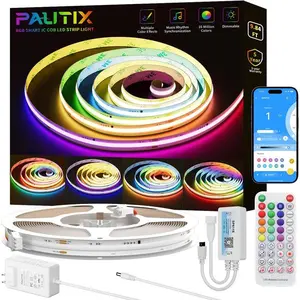 PAUTIX RGB Smart IC COB LED Strip Light Addressable 9.84ft/3m,UL-Listed DC24V Color Chasing Strip Light Multicolor Flexible Tape Lights Kit with Remote,for Cabinets,TV,Bedroom,Party DIY Decoration